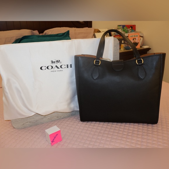NWT COACH THEO TOTE LG Shoulder Bag Black - Picture 3 of 9